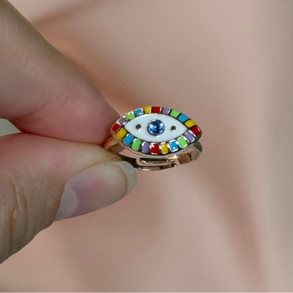💕 Colorful Evil Eye Ring - Picture 1 of 4